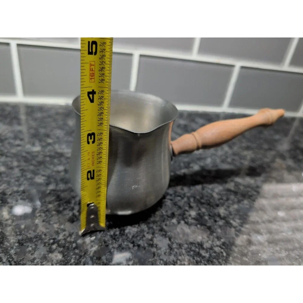 Vintage Brandy Warmer Pour With Wooden Handle